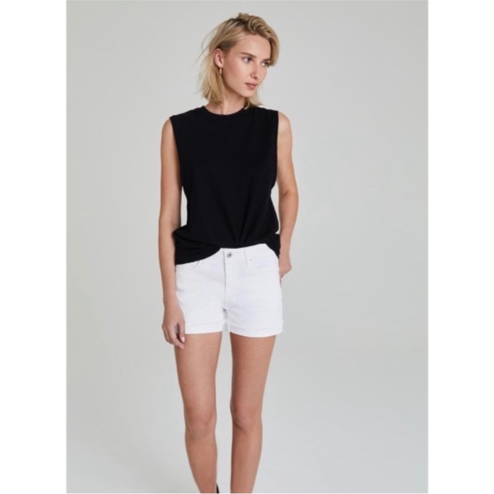 AG The Hailey Ex-Boyfriend Roll-Up Cuff Short 30R Optic White